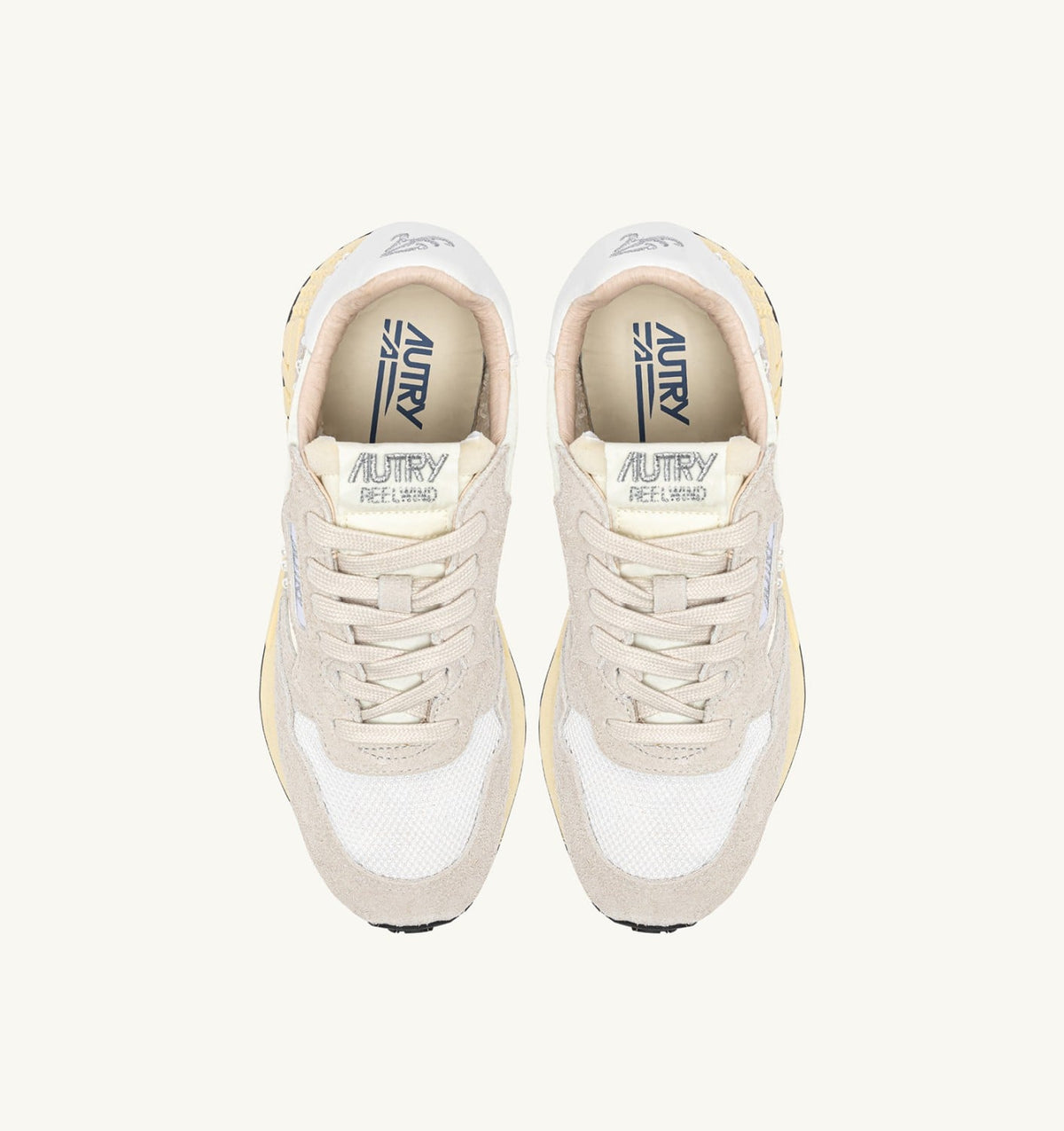 AUTRY Woman REELWIND LOW SNEAKERS IN WHITE NYLON AND SUEDE