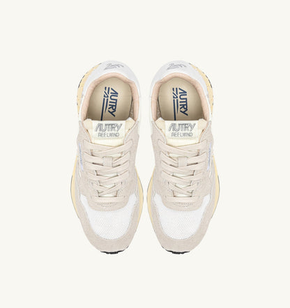 AUTRY Woman REELWIND LOW SNEAKERS IN WHITE NYLON AND SUEDE