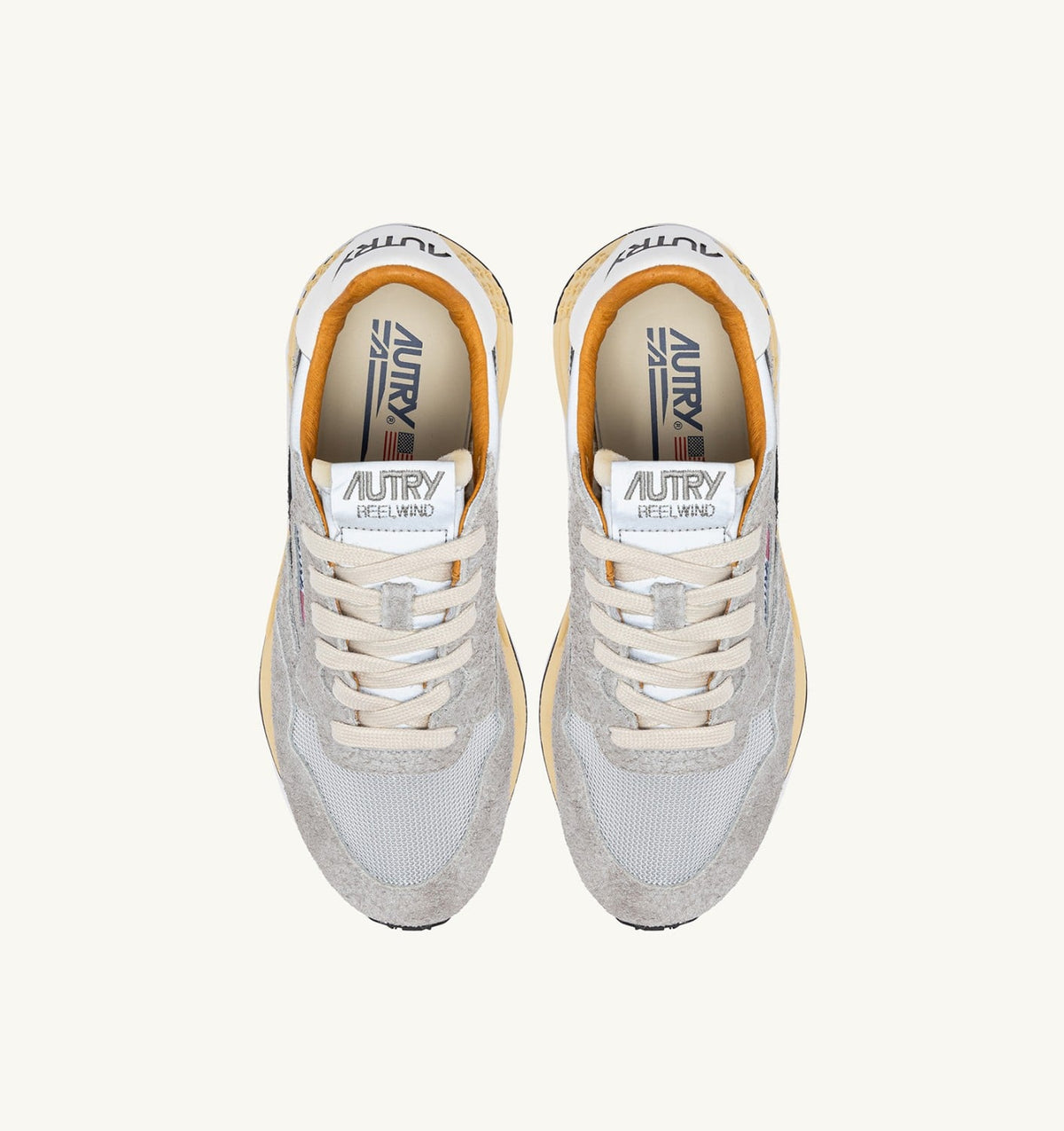 AUTRY Woman REELWIND LOW SNEAKERS IN SAND SUEDE AND REFLECTIVE NYLON