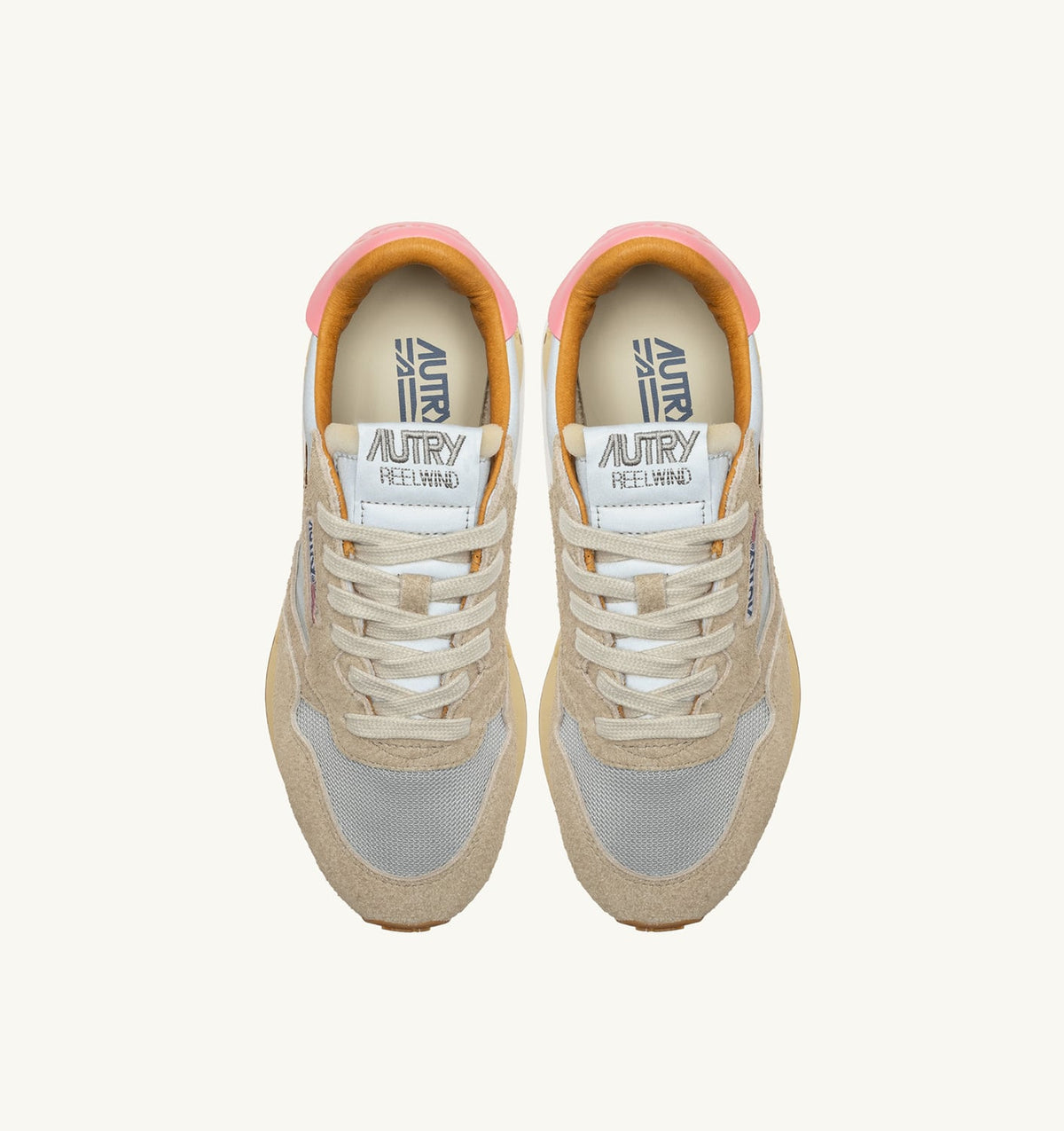 AUTRY Woman REELWIND LOW SNEAKERS IN REFLECTIVE NYLON AND SUEDE COLOR SILVER PLATINUM