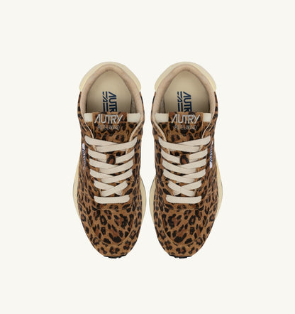 AUTRY Woman REELWIND LOW SNEAKERS IN LEOPARD SUEDE AND RUTABAGA LEATHER