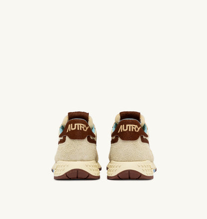 AUTRY Woman REELWIND LOW SNEAKERS IN BROWN AND NUT NYLON AND SUEDE