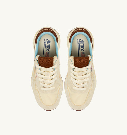 AUTRY Woman REELWIND LOW SNEAKERS IN BROWN AND NUT NYLON AND SUEDE