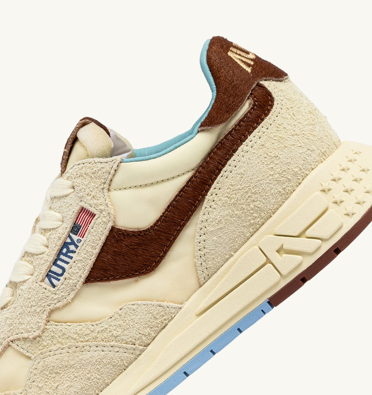 AUTRY Woman REELWIND LOW SNEAKERS IN BROWN AND NUT NYLON AND SUEDE