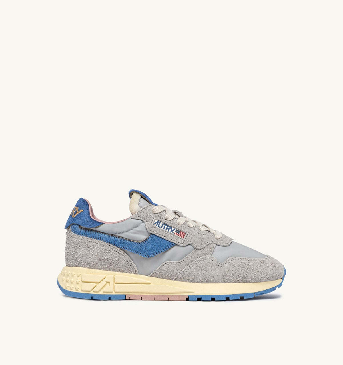 AUTRY Woman REELWIND LOW SNEAKERS IN NYLON AND SUEDE COLOR VAPOR AND DELLA ROBBIA BLUE