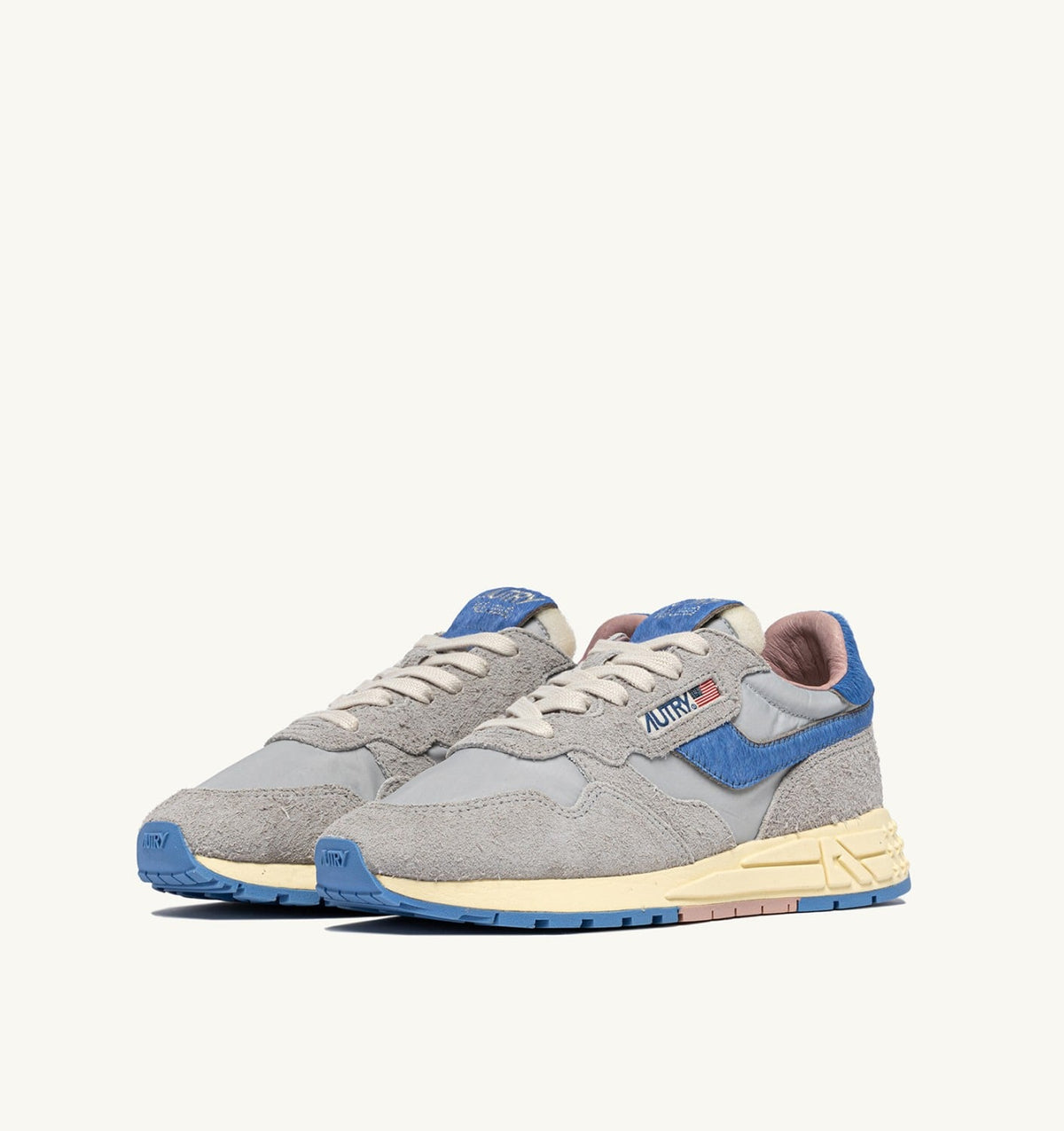 AUTRY Woman REELWIND LOW SNEAKERS IN NYLON AND SUEDE COLOR VAPOR AND DELLA ROBBIA BLUE