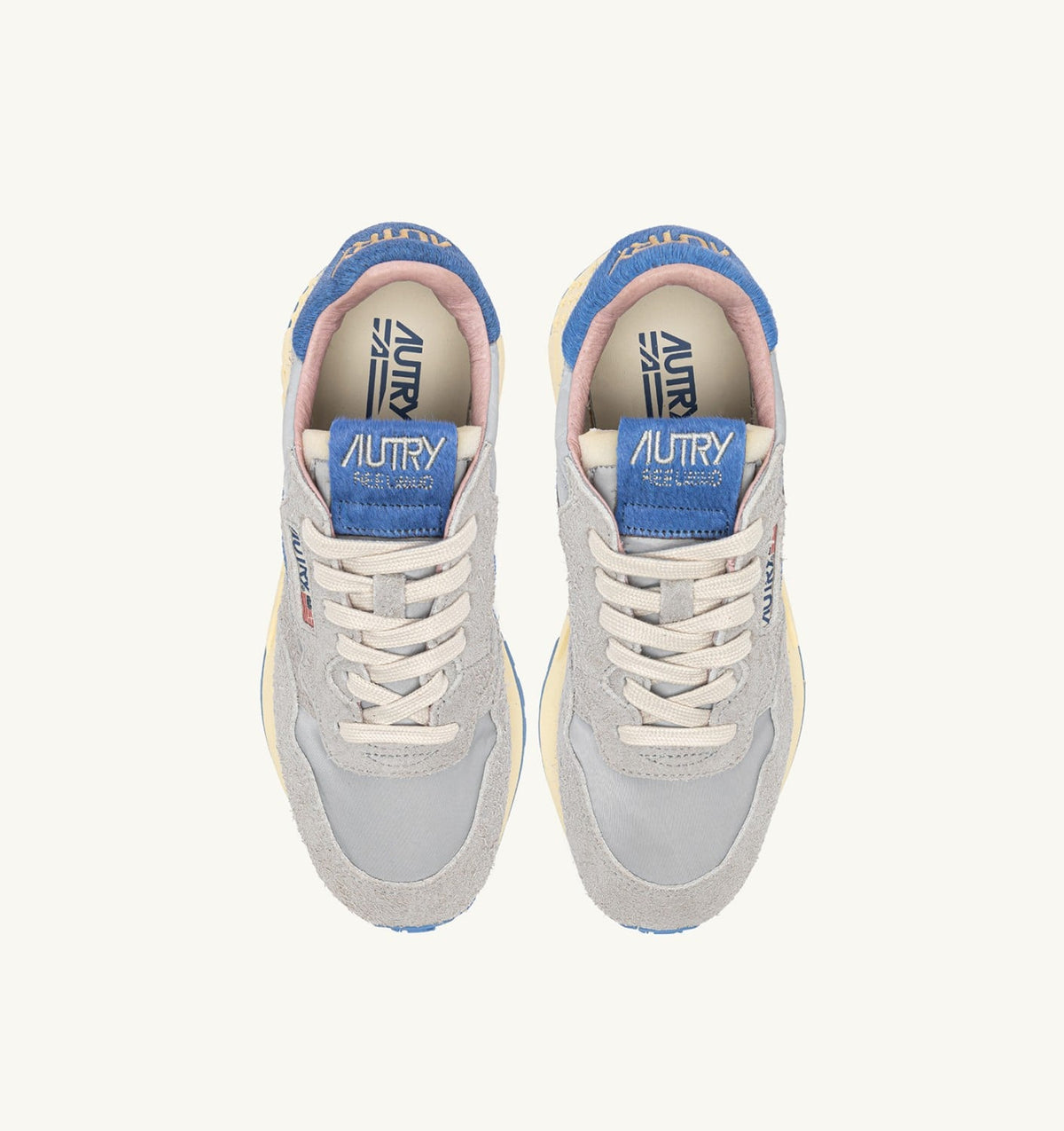 AUTRY Woman REELWIND LOW SNEAKERS IN NYLON AND SUEDE COLOR VAPOR AND DELLA ROBBIA BLUE