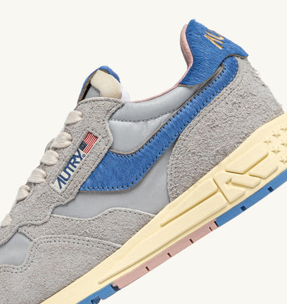AUTRY Woman REELWIND LOW SNEAKERS IN NYLON AND SUEDE COLOR VAPOR AND DELLA ROBBIA BLUE