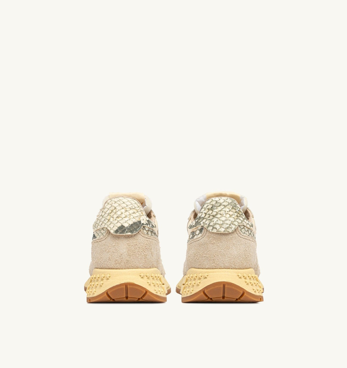 AUTRY Woman REELWIND LOW SNEAKERS IN NYLON AND SUEDE COLOR ECRU AND ROCK