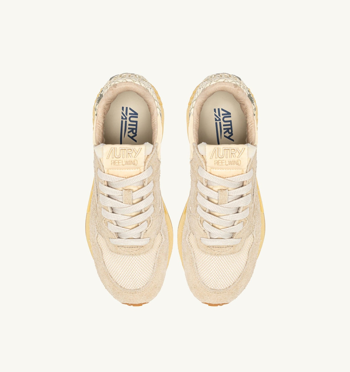 AUTRY Woman REELWIND LOW SNEAKERS IN NYLON AND SUEDE COLOR ECRU AND ROCK