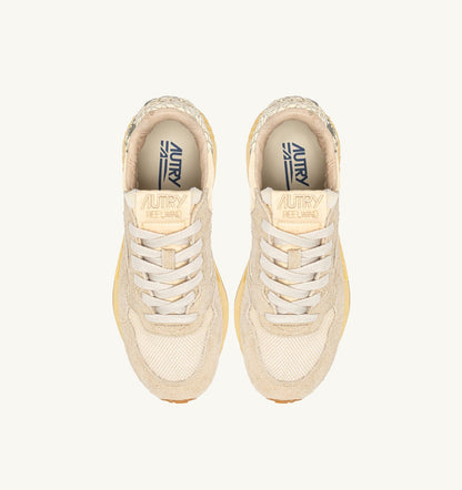 AUTRY Woman REELWIND LOW SNEAKERS IN NYLON AND SUEDE COLOR ECRU AND ROCK