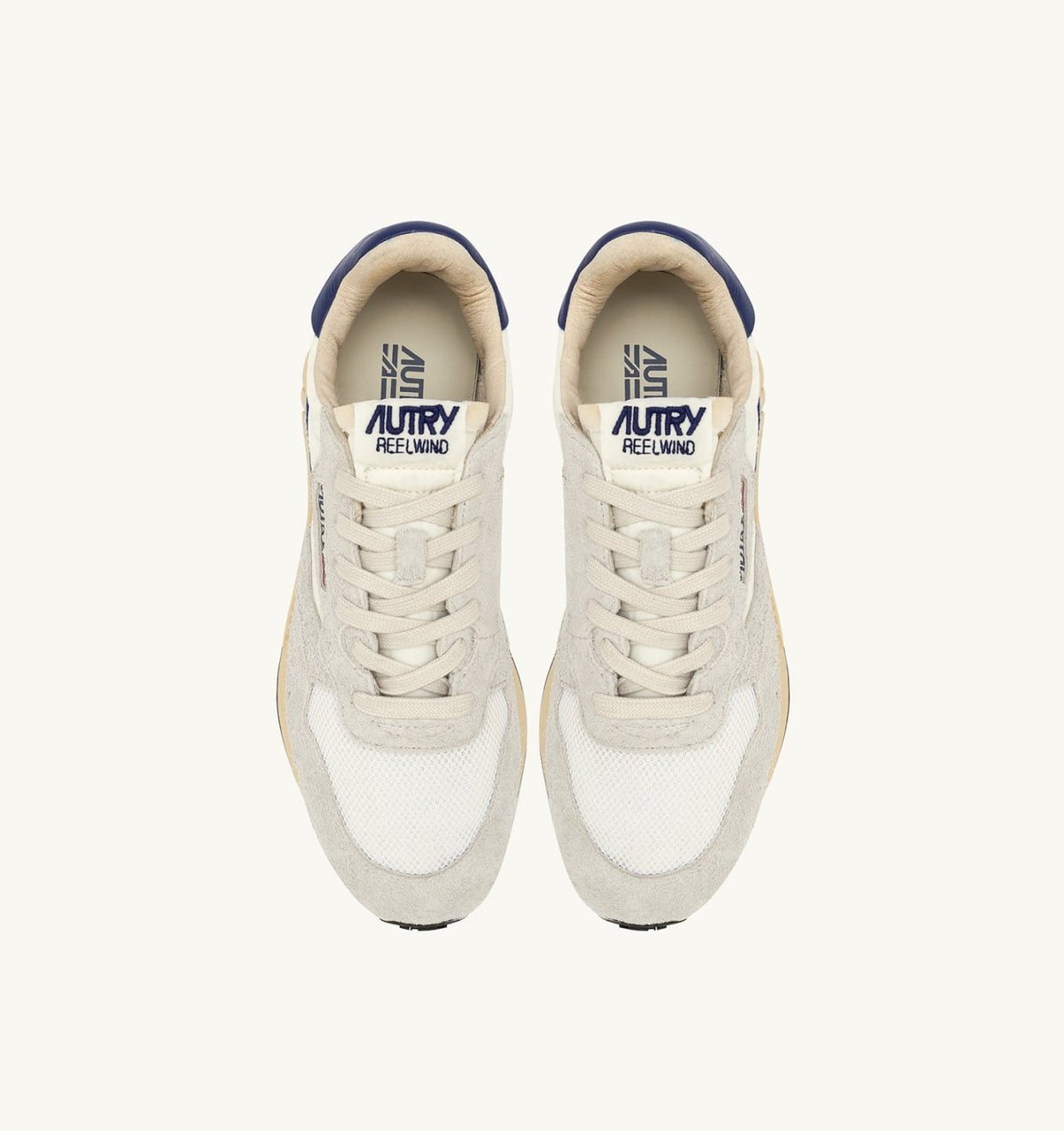 AUTRY Woman REELWIND LOW SNEAKERS IN NYLON AND SUEDE COLOR WHITE AND LIMOGES