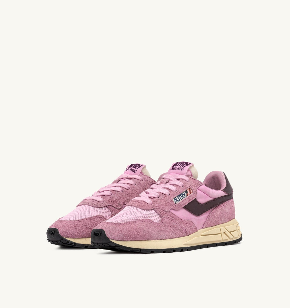 AUTRY Woman REELWIND LOW SNEAKERS IN ROSEATE AND ROSE SUEDE AND NYLON