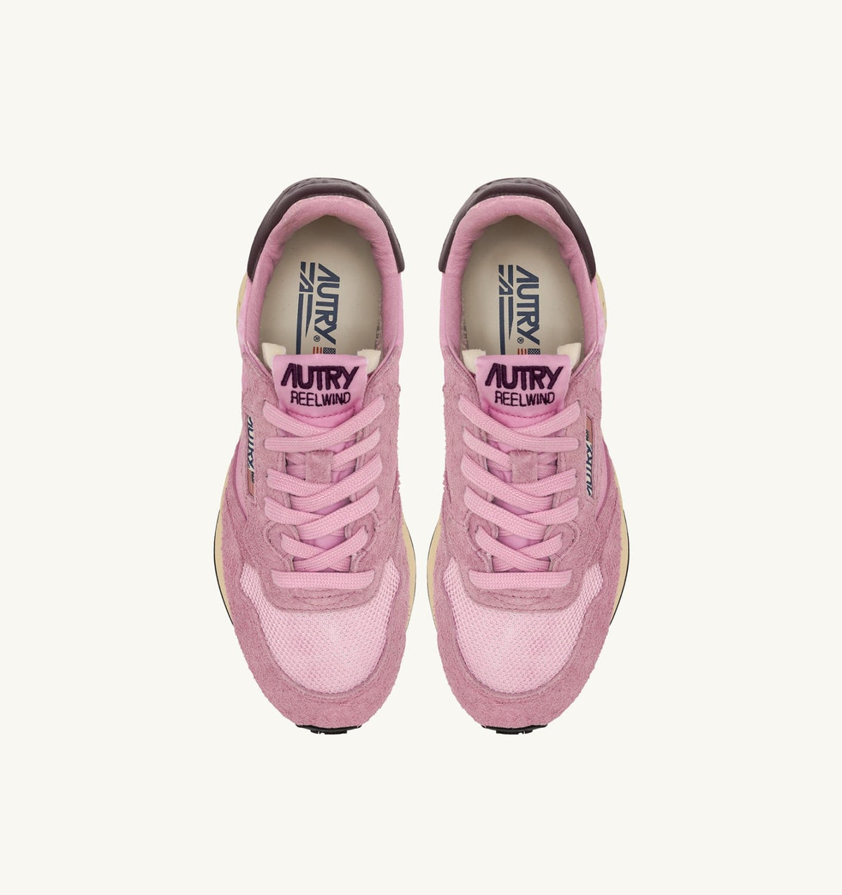AUTRY Woman REELWIND LOW SNEAKERS IN ROSEATE AND ROSE SUEDE AND NYLON