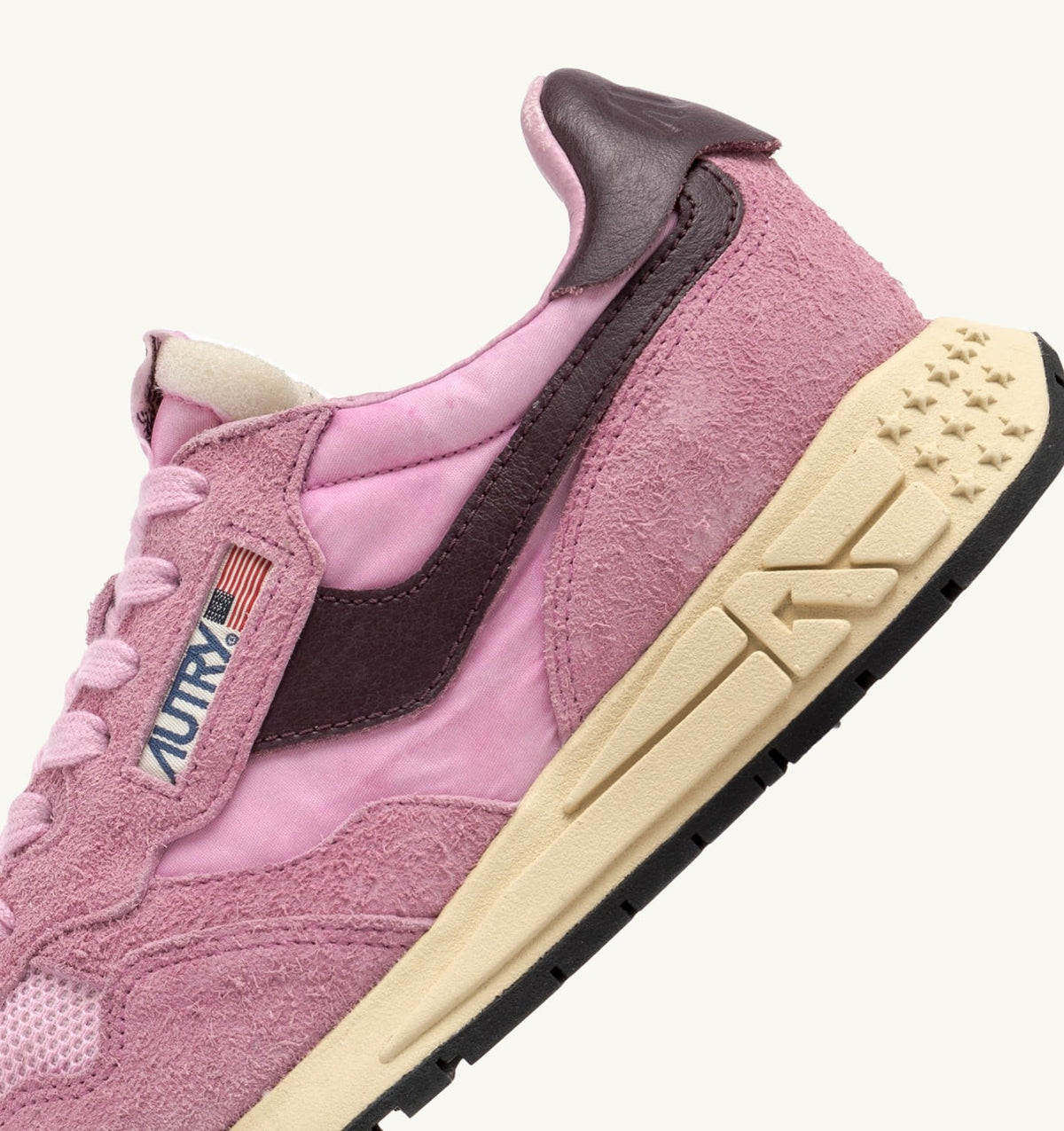 AUTRY Woman REELWIND LOW SNEAKERS IN ROSEATE AND ROSE SUEDE AND NYLON