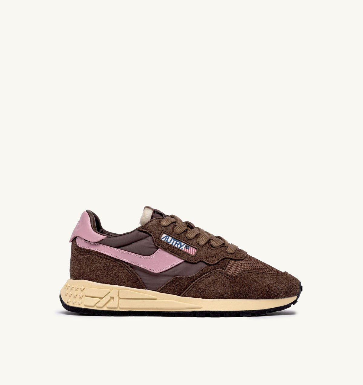 AUTRY Woman REELWIND LOW SNEAKERS IN NYLON SUEDE AND LEATHER COLOR PLUGH AND ZEPHYR