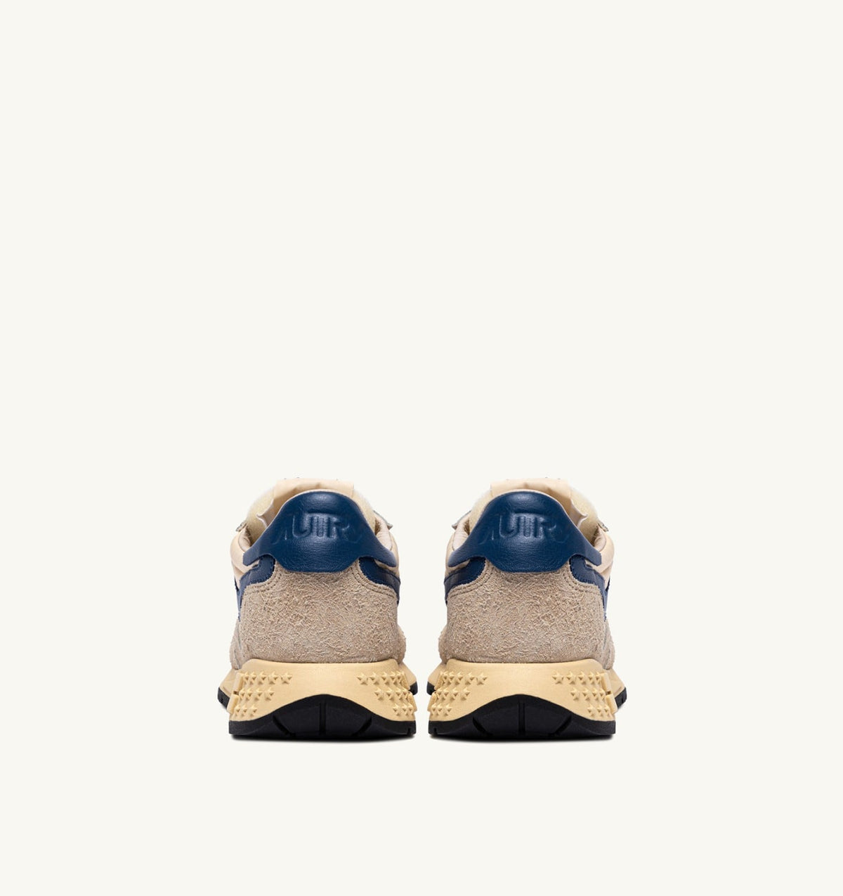 AUTRY Woman REELWIND LOW SNEAKERS IN NYLON SUEDE AND LEATHER COLOR ECRU AND ENSIGN BLUE