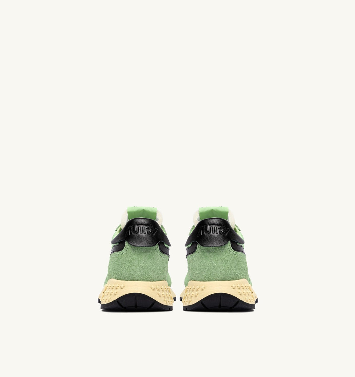 AUTRY Woman REELWIND LOW SNEAKERS IN PISTACHIO AND BLACK NYLON AND SUEDE