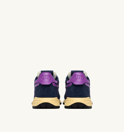 AUTRY Woman REELWIND LOW SNEAKERS IN NAVY AND DEWBERRY NYLON AND SUEDE