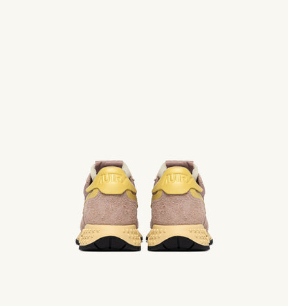 AUTRY Woman REELWIND LOW SNEAKERS IN ROSE CANNEL AND RAFFIA NYLON AND SUEDE