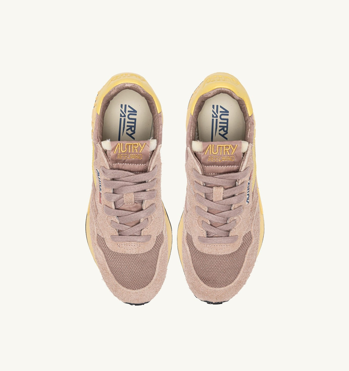 AUTRY Woman REELWIND LOW SNEAKERS IN ROSE CANNEL AND RAFFIA NYLON AND SUEDE