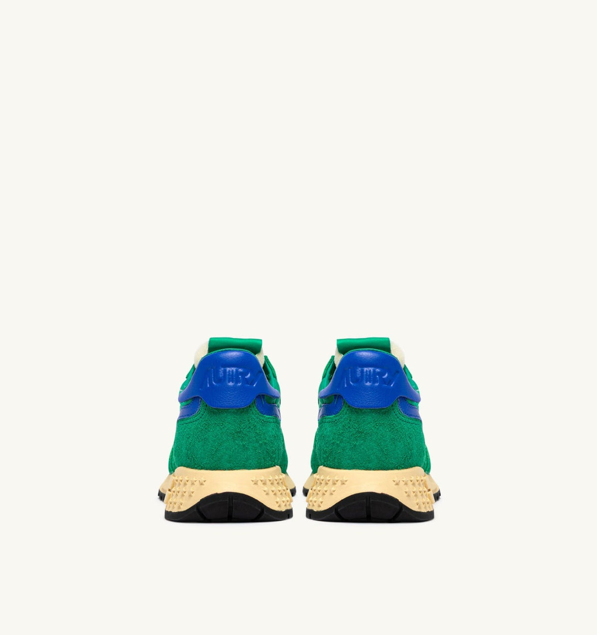AUTRY Woman REELWIND LOW SNEAKERS IN EMERALD AND DAZZLING BLUE NYLON AND SUEDE