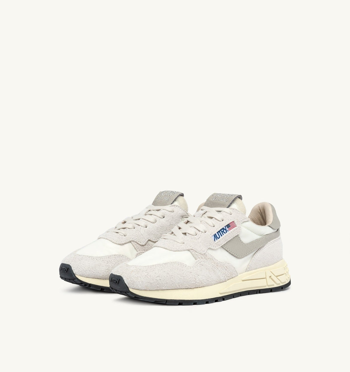 AUTRY Woman REELWIND LOW SNEAKERS IN BEIGE NYLON AND SUEDE