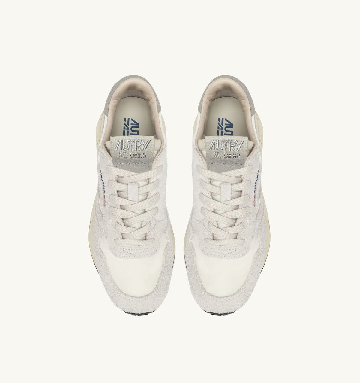 AUTRY Woman REELWIND LOW SNEAKERS IN BEIGE NYLON AND SUEDE