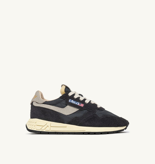 AUTRY Woman REELWIND LOW SNEAKERS IN BLACK NYLON AND SUEDE