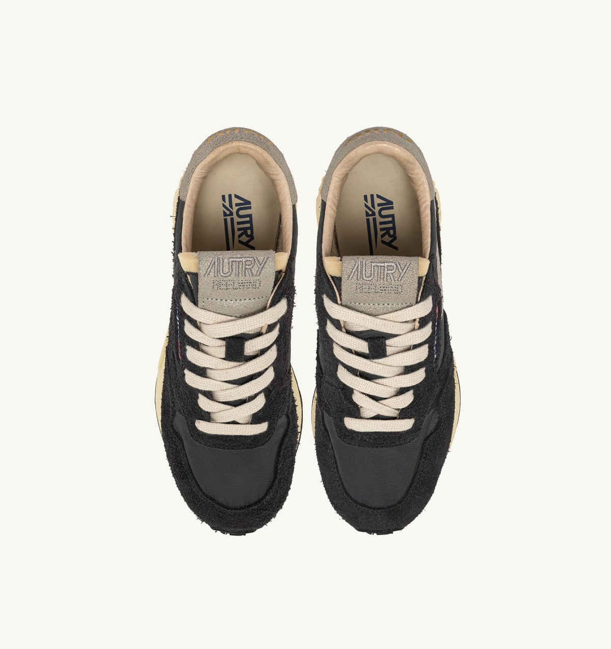 AUTRY Woman REELWIND LOW SNEAKERS IN BLACK NYLON AND SUEDE