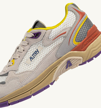 AUTRY Woman HYPERWAY SNEAKERS IN ARABESQUE AND WHITE MESH AND SUEDE
