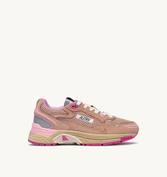 AUTRY Woman HYPERWAY SNEAKERS IN PHARD PINK AND DOLPHIN SUEDE AND MESH