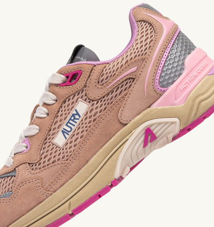 AUTRY Woman HYPERWAY SNEAKERS IN PHARD PINK AND DOLPHIN SUEDE AND MESH