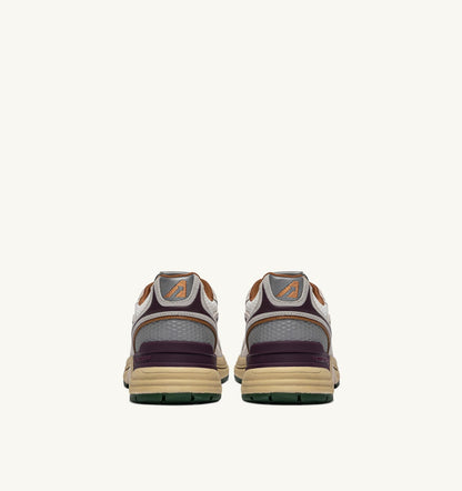 AUTRY Woman HYPERWAY SNEAKERS IN FIG AND WHITE MESH AND SUEDE