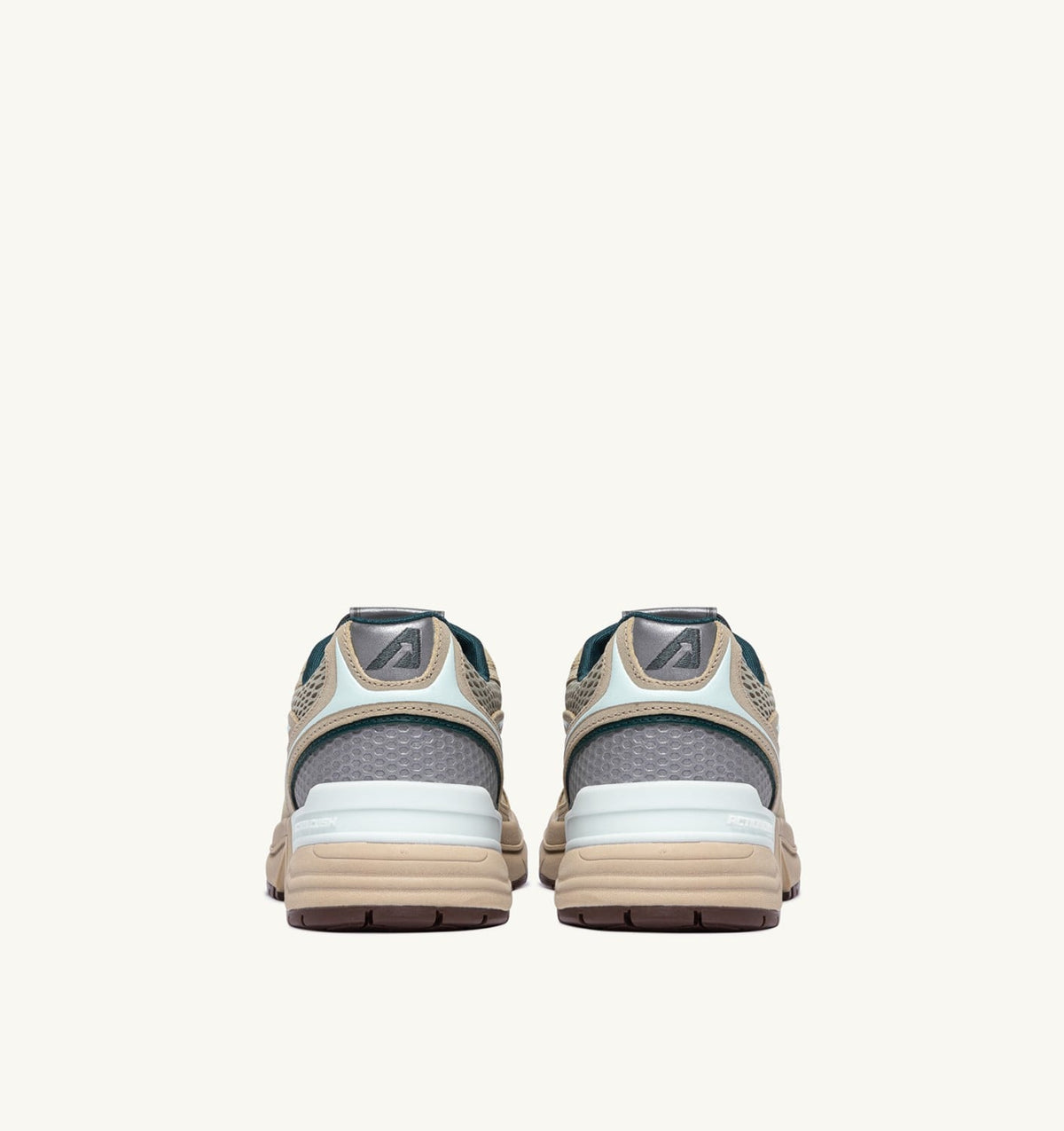 AUTRY Woman HYPERWAY SNEAKERS IN ECRU AND SPA BLUE SUEDE AND MESH