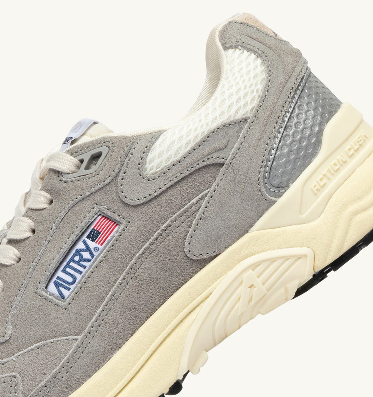 AUTRY Woman HYPERWAY SNEAKERS IN MARSHMALLOW AND LEAD SUEDE AND MESH