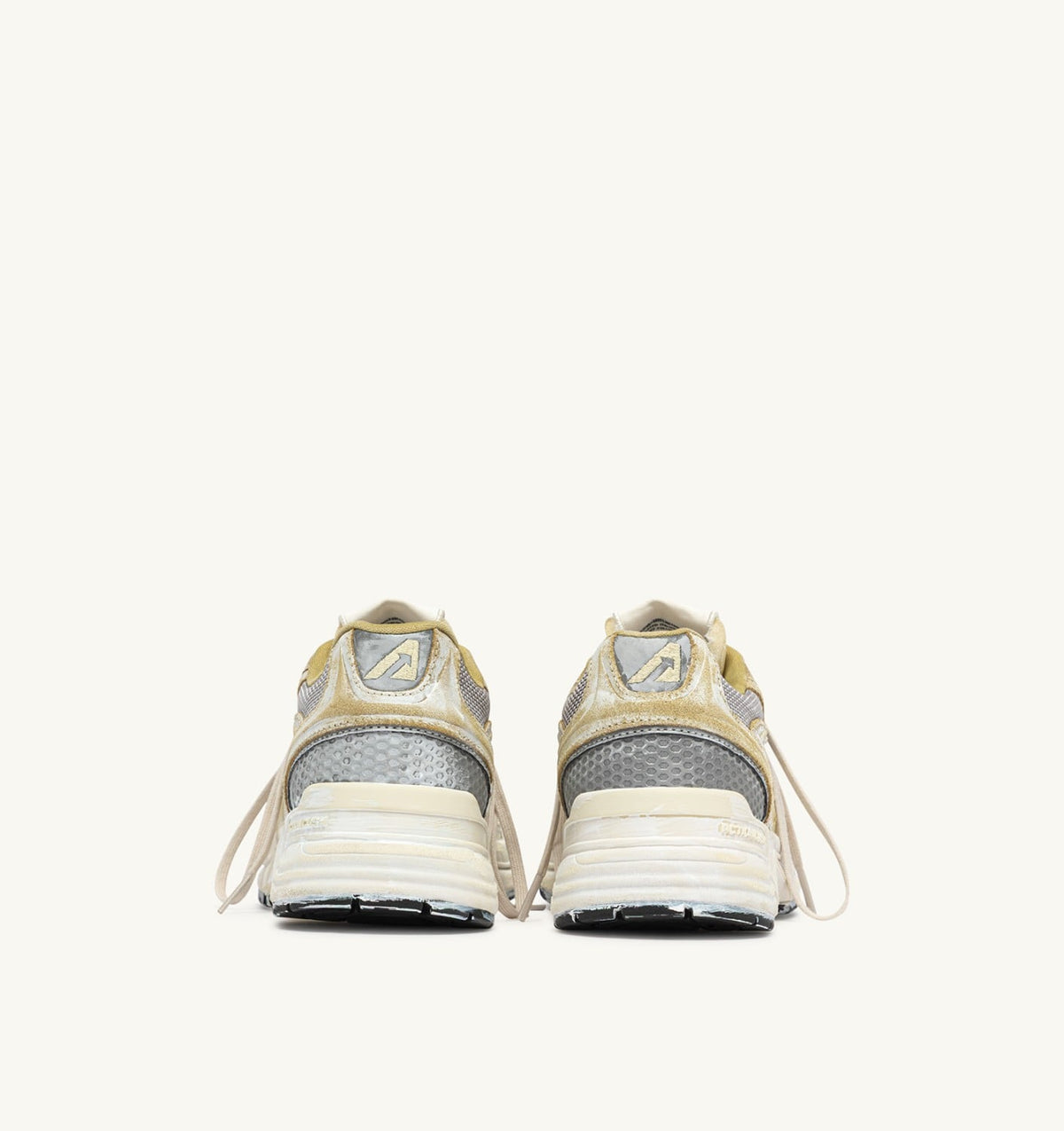 AUTRY Woman HYPERWAY SUPER VINTAGE SNEAKERS IN YELLOW AND SILVER SUEDE