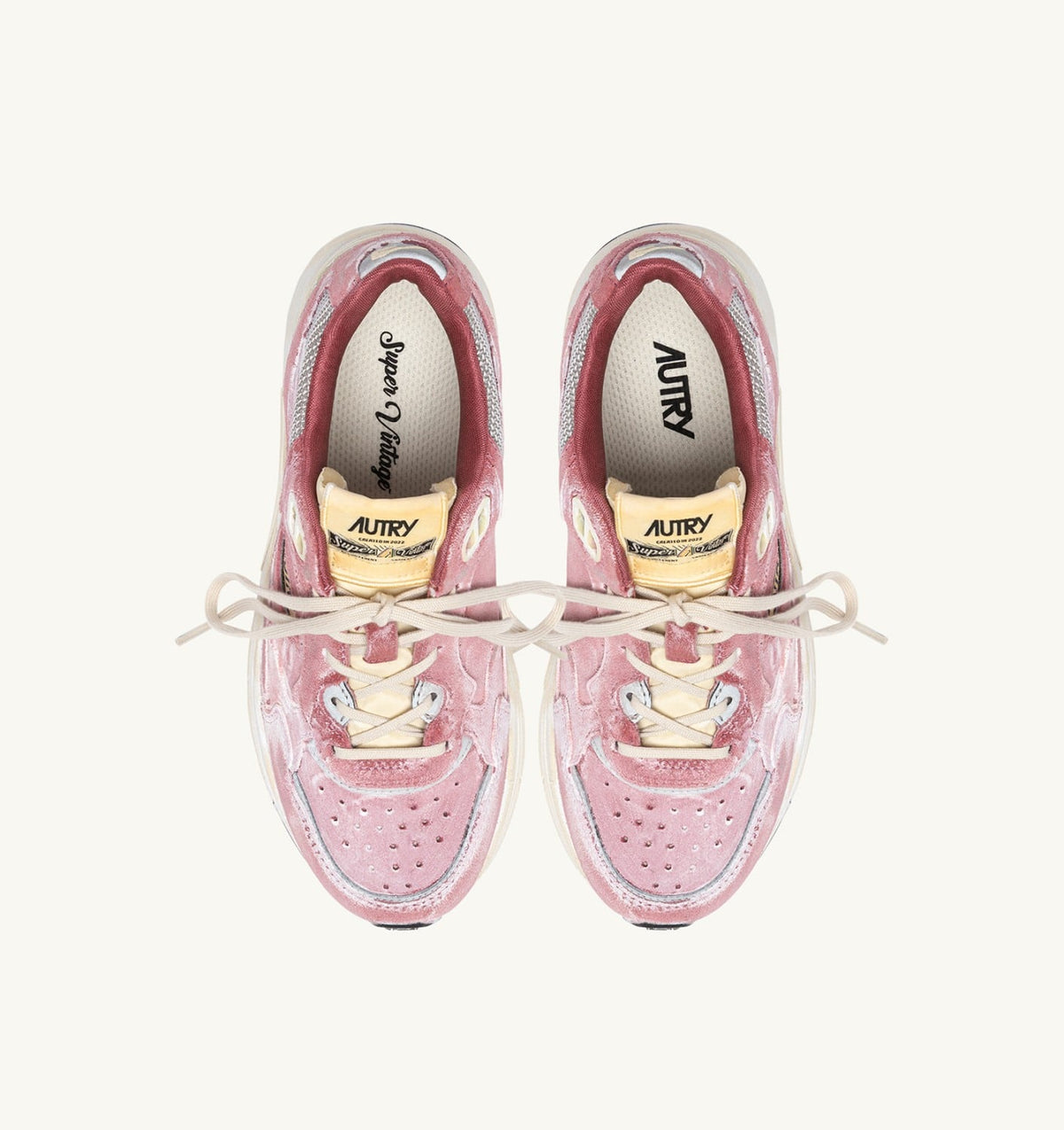 AUTRY Woman HYPERWAY SUPER VINTAGE SNEAKERS IN BABOL AND SILVER SUEDE