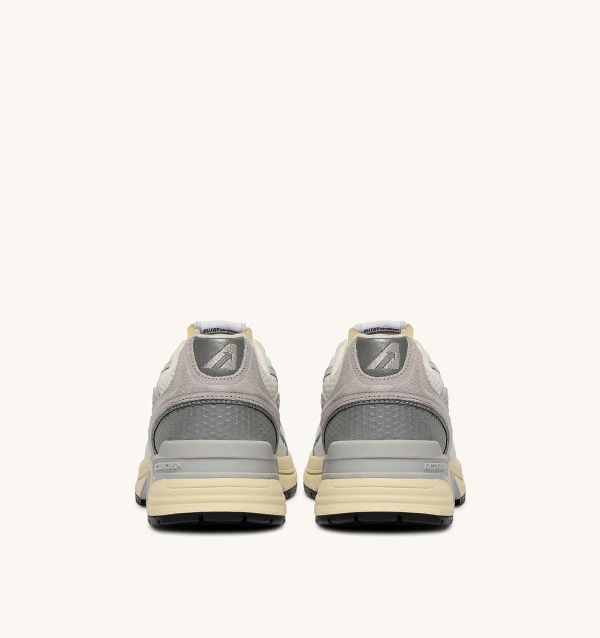 AUTRY Woman HYPERWAY SNEAKERS IN WHITE AND GRAY LEATHER AND MESH