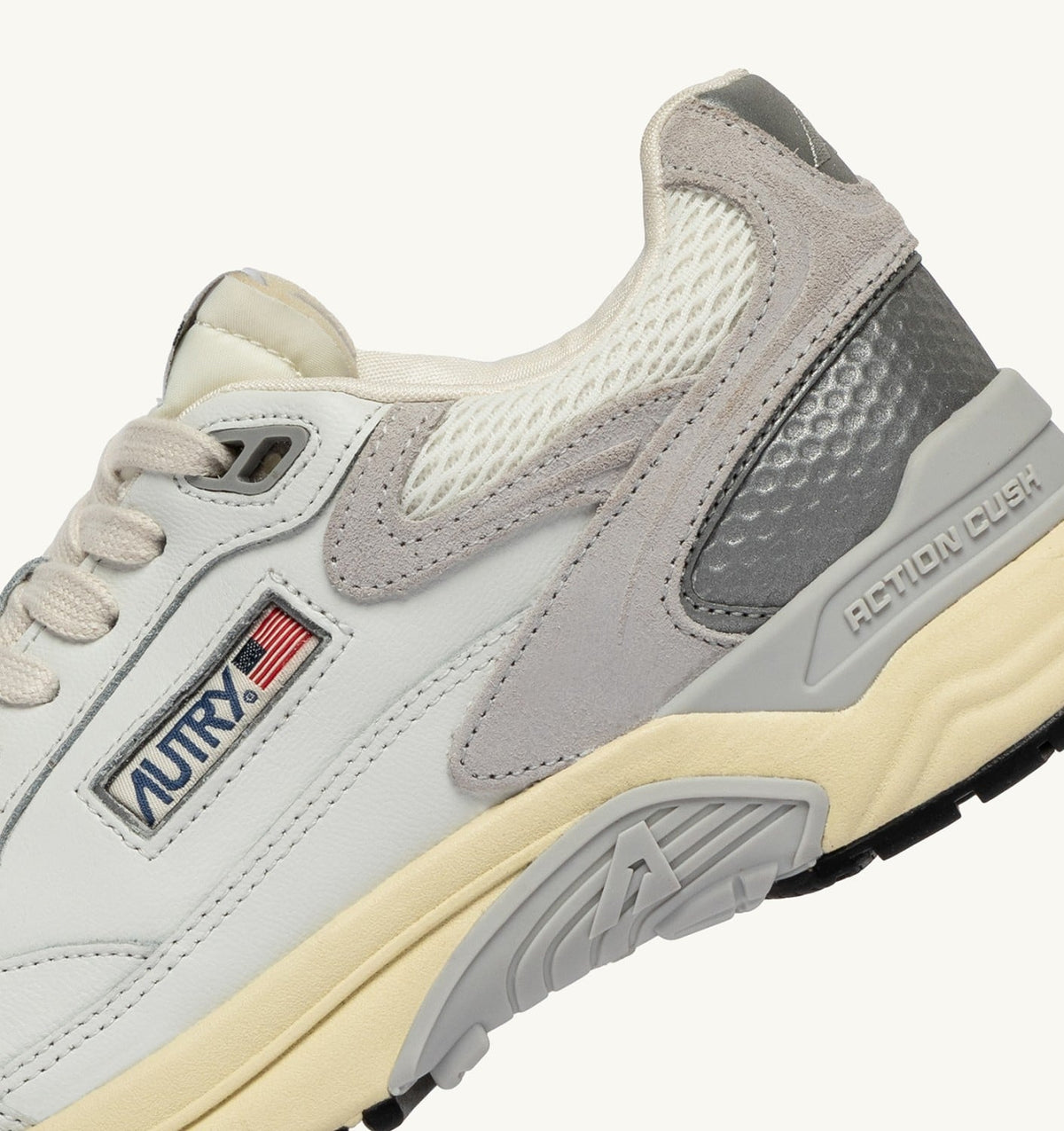 AUTRY Woman HYPERWAY SNEAKERS IN WHITE AND GRAY LEATHER AND MESH