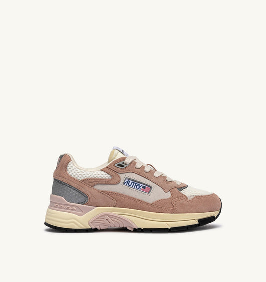 AUTRY Woman HYPERWAY SNEAKERS IN SILK AND WHITE SUEDE AND MESH