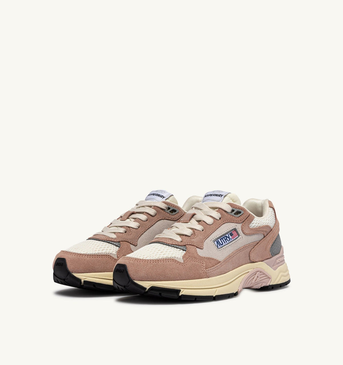 AUTRY Woman HYPERWAY SNEAKERS IN SILK AND WHITE SUEDE AND MESH