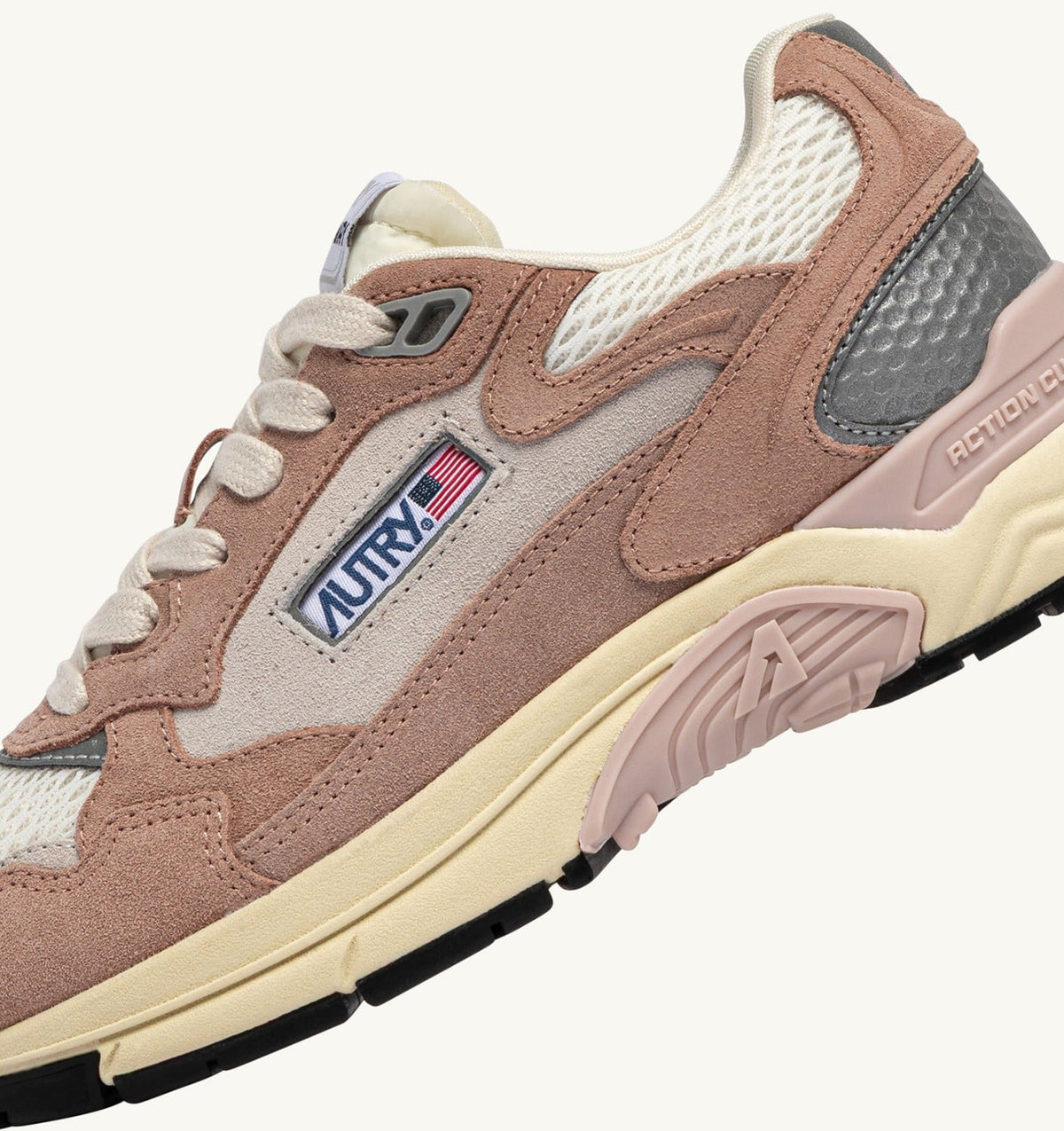 AUTRY Woman HYPERWAY SNEAKERS IN SILK AND WHITE SUEDE AND MESH