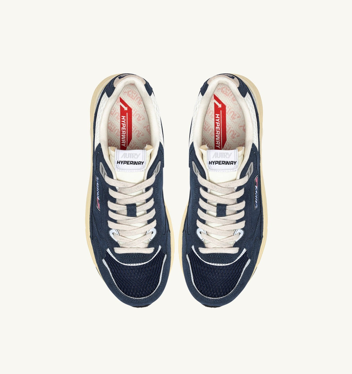 AUTRY Woman HYPERWAY SNEAKERS IN BLUETTE AND MARSHMALLOW MESH AND SUEDE