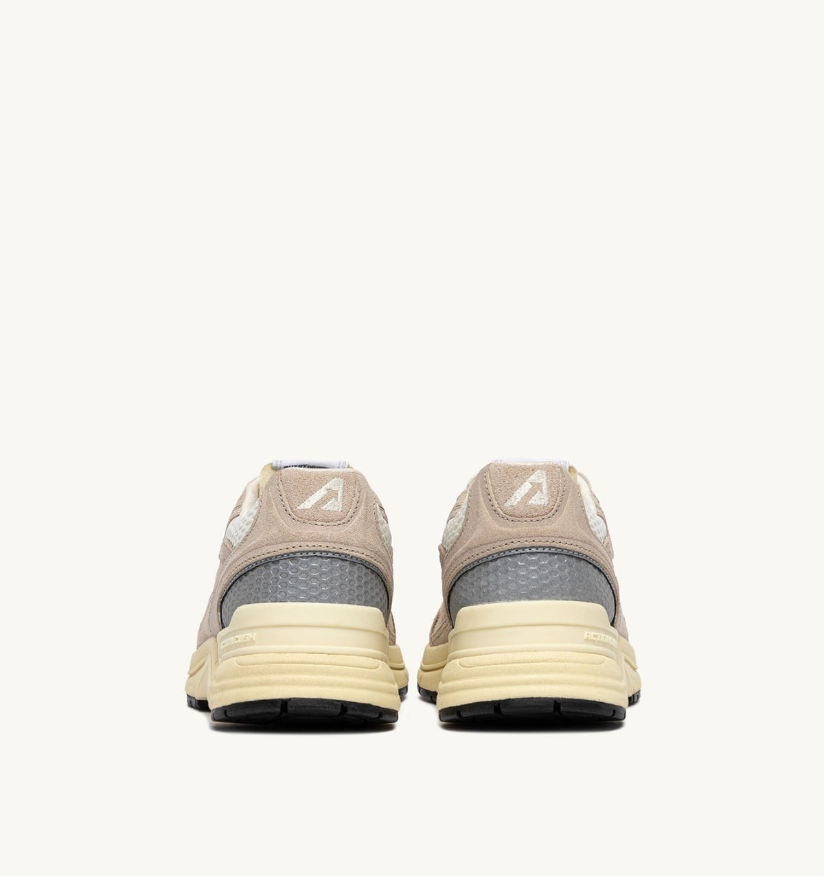 AUTRY Woman HYPERWAY SNEAKERS IN SAND BROWN AND SILVER-TONE SUEDE AND MESH