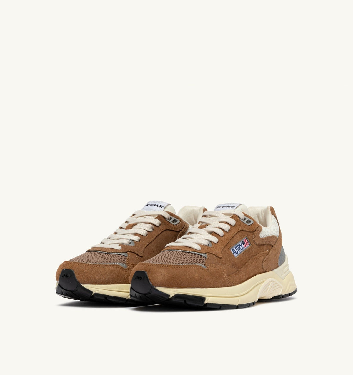 AUTRY Woman HYPERWAY SNEAKERS IN CIGAR AND SILVER MESH AND SUEDE