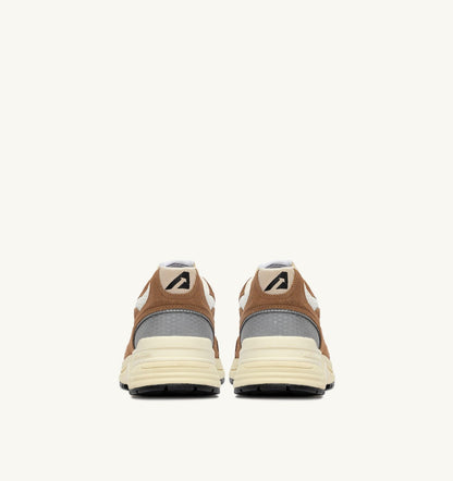 AUTRY Woman HYPERWAY SNEAKERS IN CIGAR AND SILVER MESH AND SUEDE