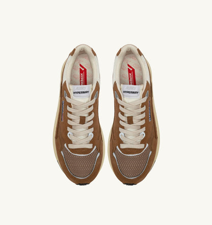 AUTRY Woman HYPERWAY SNEAKERS IN CIGAR AND SILVER MESH AND SUEDE