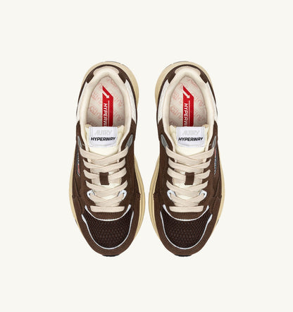 AUTRY Woman HYPERWAY SNEAKERS IN MARSHMALLOW AND TERRACOTTA SUEDE AND MESH