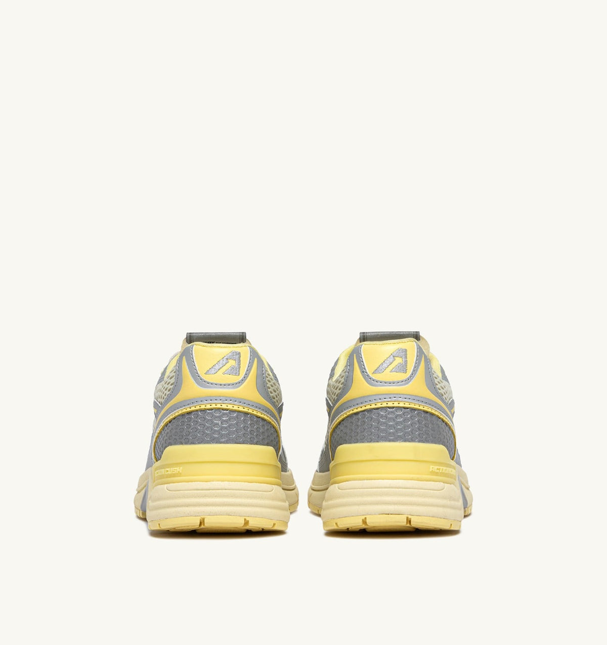 AUTRY Woman HYPERWAY SNEAKERS IN SILVER ASPARAGUS AND LEMON MERINGUE SYNTHETIC LEATHER AND MESH